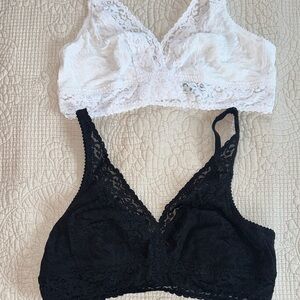 Lace Bralette Set - Black & White